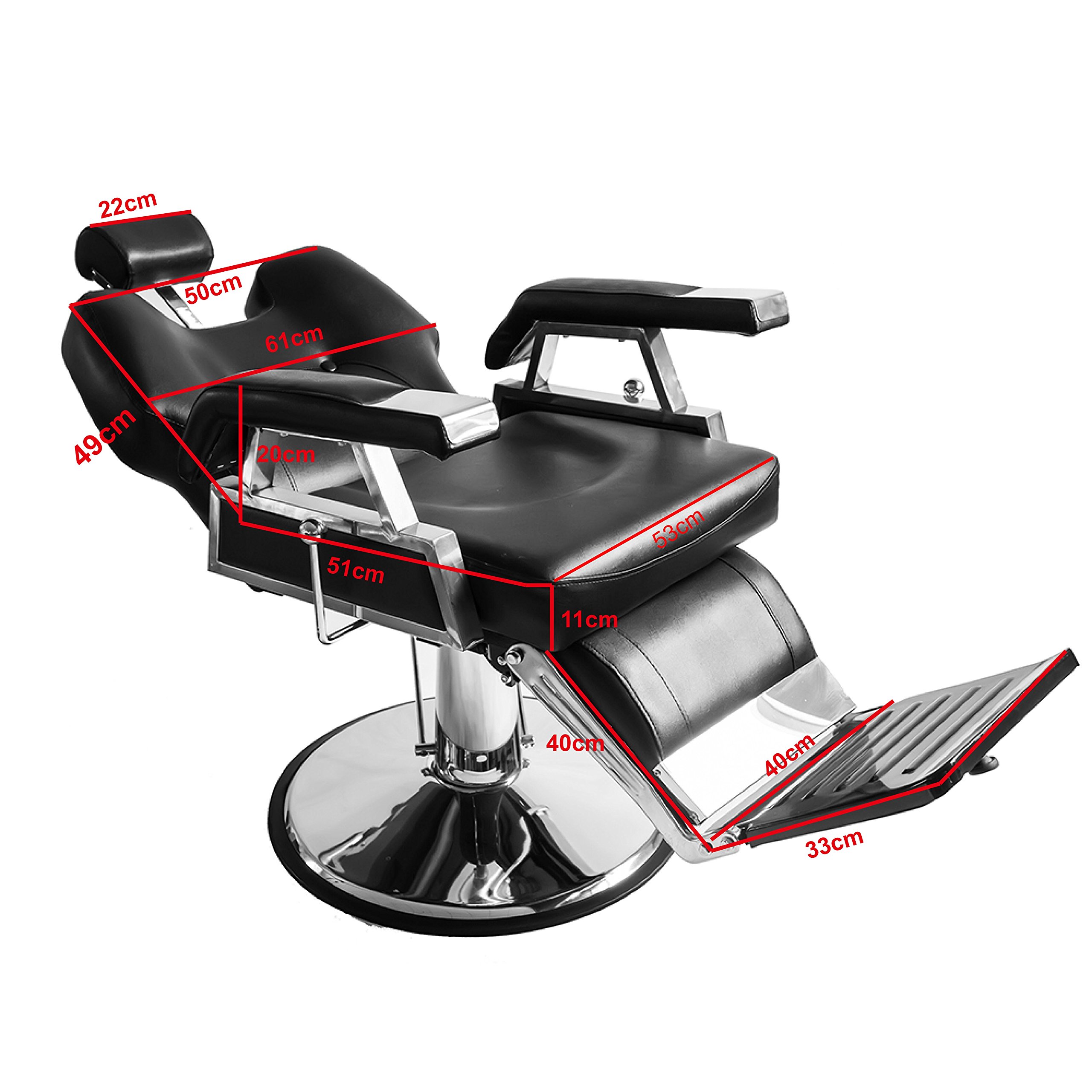 Hydraulic Adjustable Barber Chair 360° Swivel Salon Styling Chair with Footrest - Professional Hairdressing & Beauty Salon Furniture, 110 x 70 x 100-113 cm (Black) - Perfect for Haircuts, Styling, Shaving & Spa Treatments