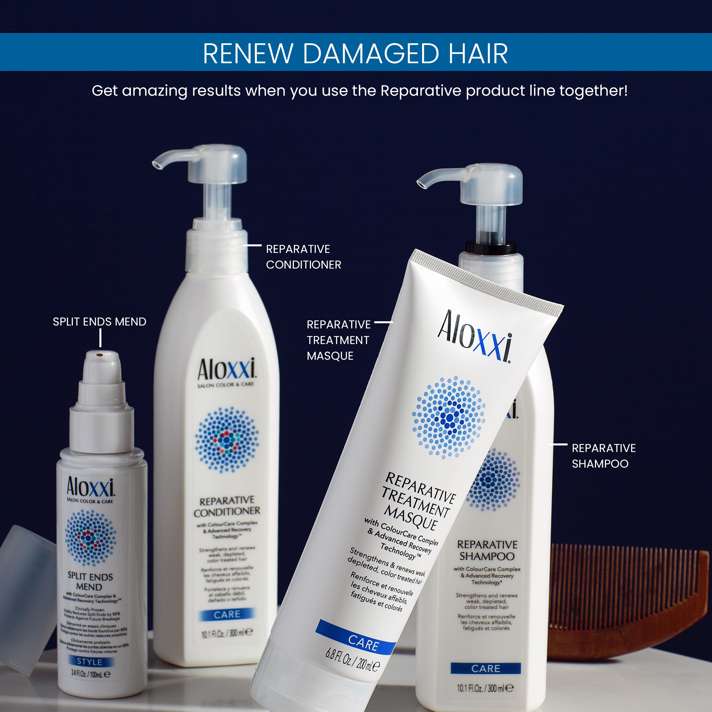 ALOXXI Repairing Shampoo for Damaged Hair - Sulfate Free, Keratin Enriched Hair Treatment - Perfect for Dry, Brittle & Color Treated Hair - Salon Quality at Home
