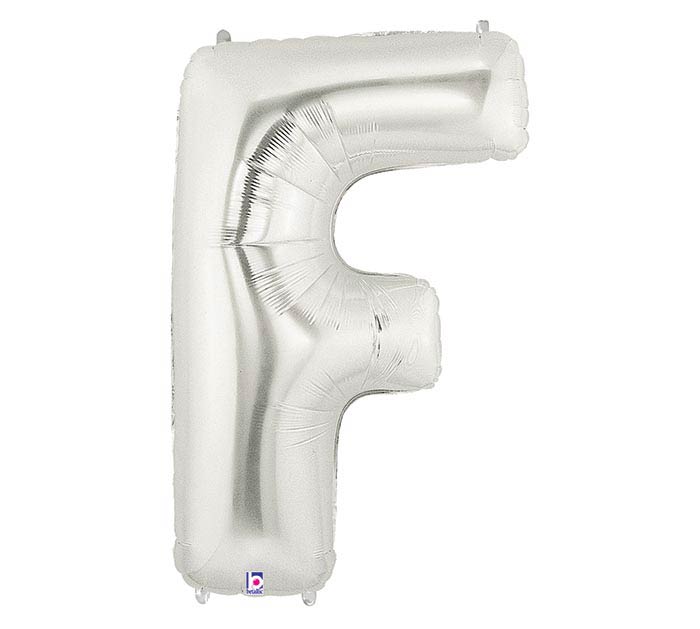 Silver Foil Letter F Balloon - Large 16 Inch Alphabet Balloon for Birthday Parties, Baby Showers, Graduations & Decorations