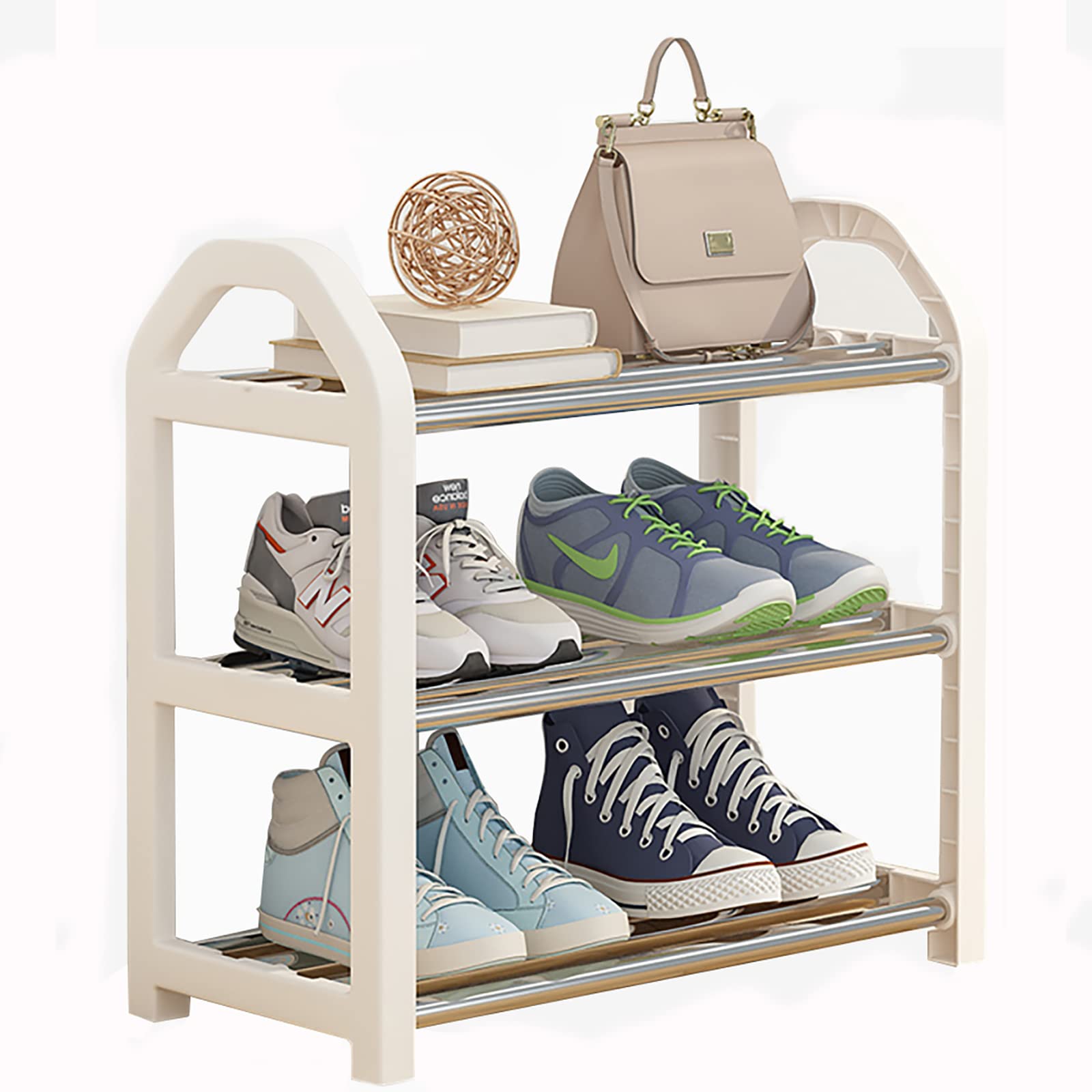 3-Tier Kids Shoe Organizer - Small Shoe Rack for Children, Mini Shoe Storage Shelf for Closet, Entryway, Hallway (42 x 19 x 43 cm) - Perfect for Organizing Baby Shoes, Sneakers & Sandals in Nursery or Playroom