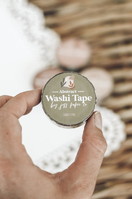 Abstract Washi Tape - Decorative Japanese Paper Tape for Scrapbooking, Journaling, Gift Wrapping & DIY Crafts - Perfect for Bullet Journals, Planners, and Home Decor