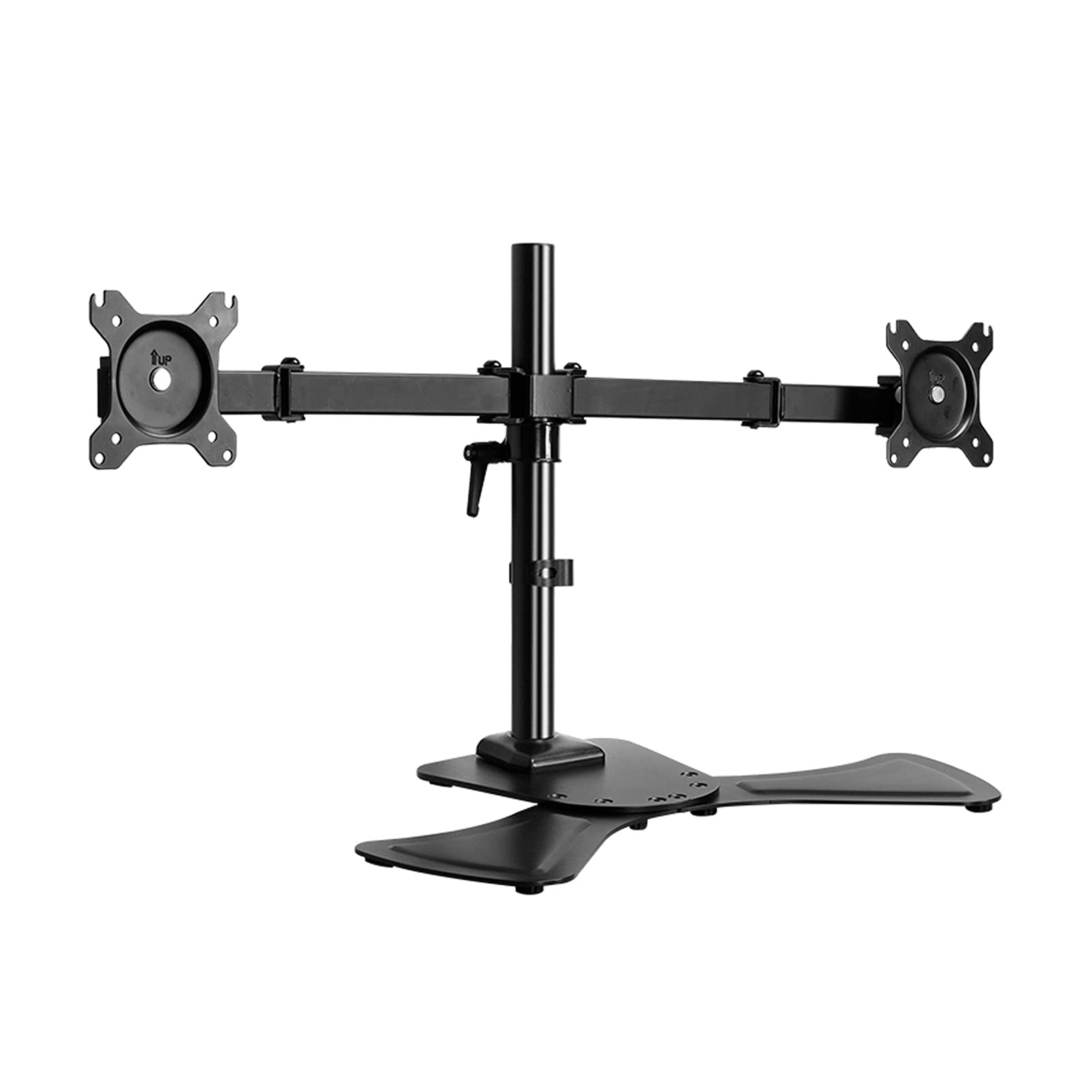 Dual Monitor Stand Mount - Adjustable Height Desk Mount for 17-27 Inch Monitors, Holds Up to 17.6lbs - Heavy Duty Monitor Arm with Sturdy Base Support | Perfect for Home Office, Gaming Setup & Workspace Ergonomics