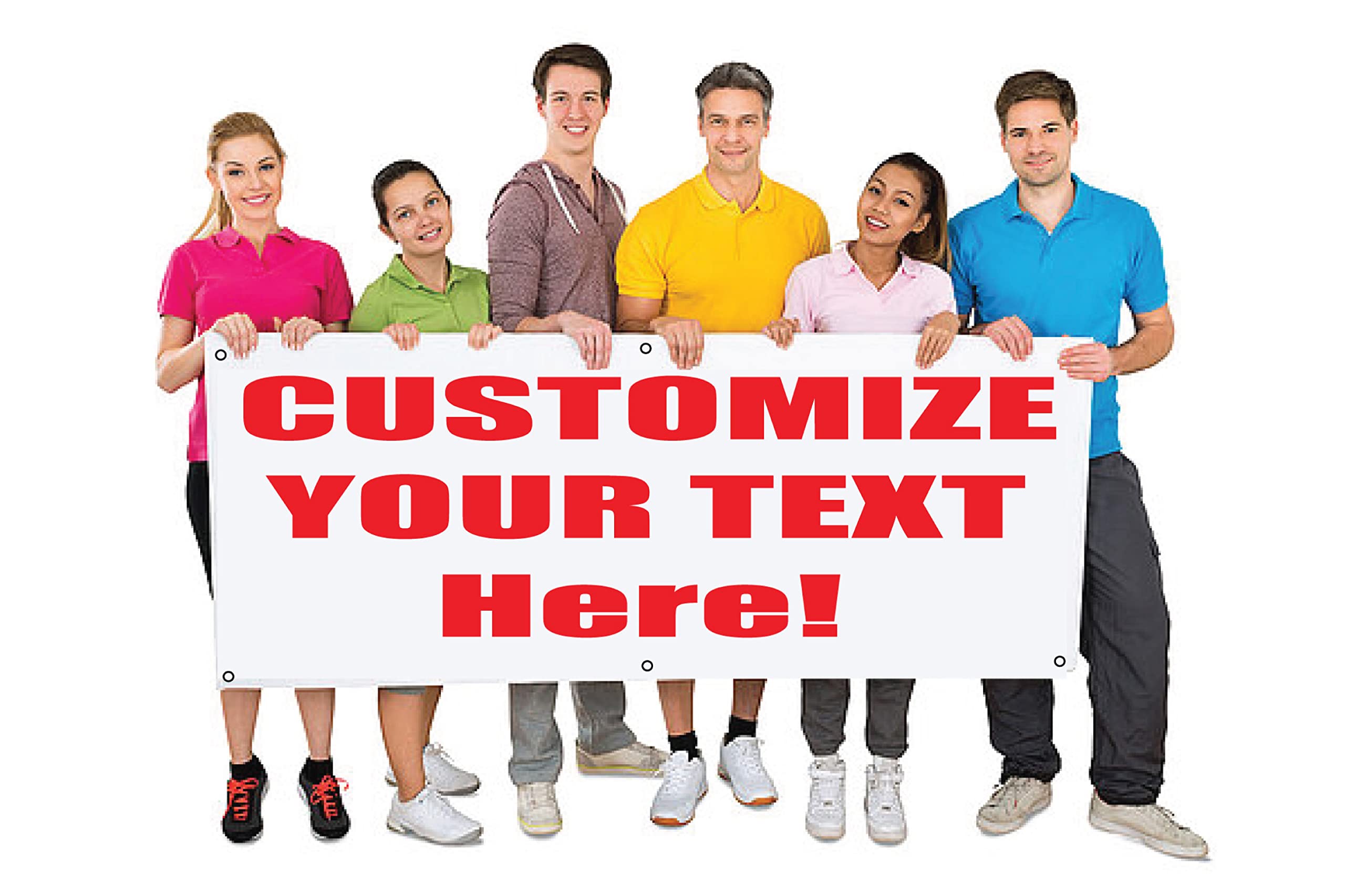 Custom Personalized Text Vinyl Banners & Signs - 5x5ft Outdoor/Indoor Party, Business, Birthday, Graduation Decor - Durable Weatherproof Vinyl for Events, Store Promotion & Celebrations
