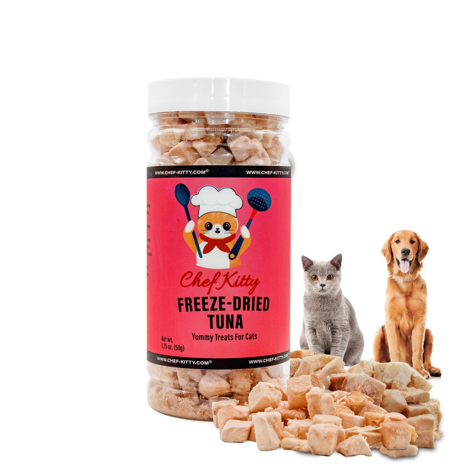 Freeze Dried Tuna Cat & Dog Treats - 100% Wild Caught, Single Ingredient, Grain-Free - Healthy Natural Snacks for Indoor Cats, Kittens & Dogs - USA Inspected & Tested - 1.75oz - Perfect for Training Rewards and Daily Treats
