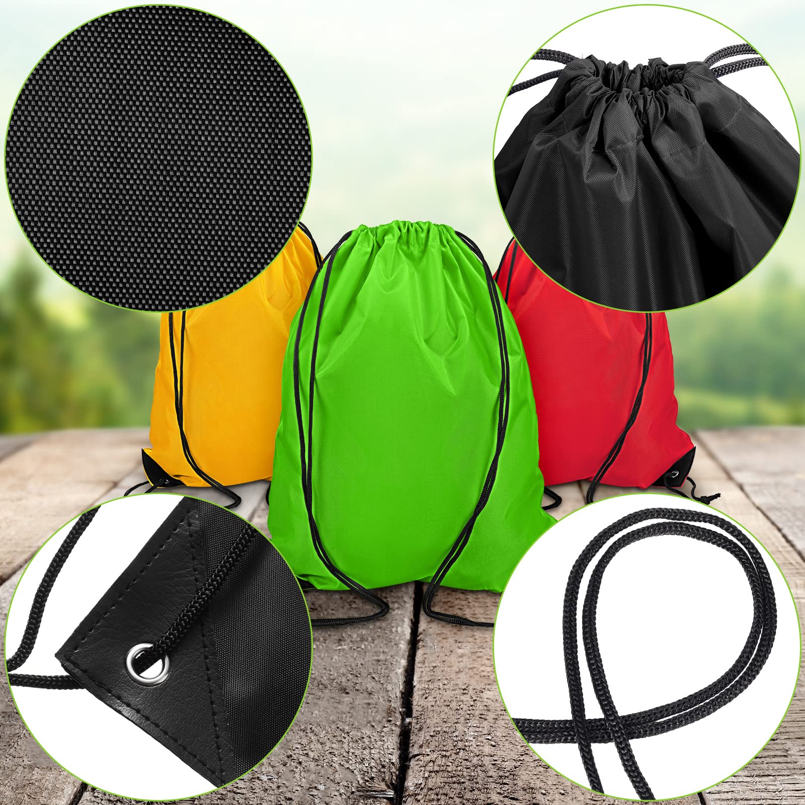 60 Pack Bulk Drawstring Backpacks - Lightweight Cinch Bags for Sports, Gym, Yoga & Travel - Durable Storage Supplies for School, Beach, Camping & Outdoor Activities