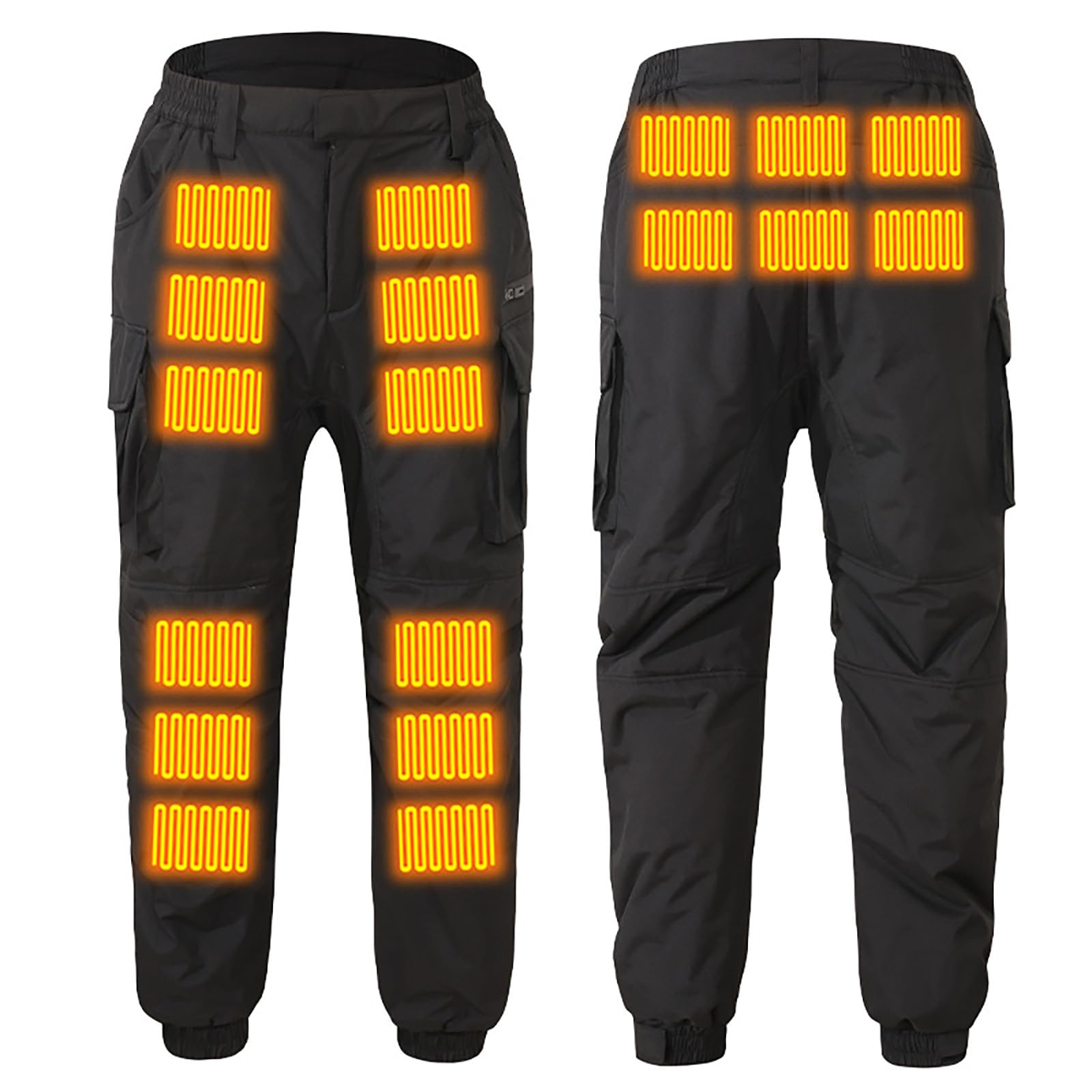 Electric USB Heating Pants for Men & Women - Fleece Lined Heated Sweatpants for Hiking, Camping & Winter Outdoor Activities - Rechargeable Battery Powered Thermal Pants
