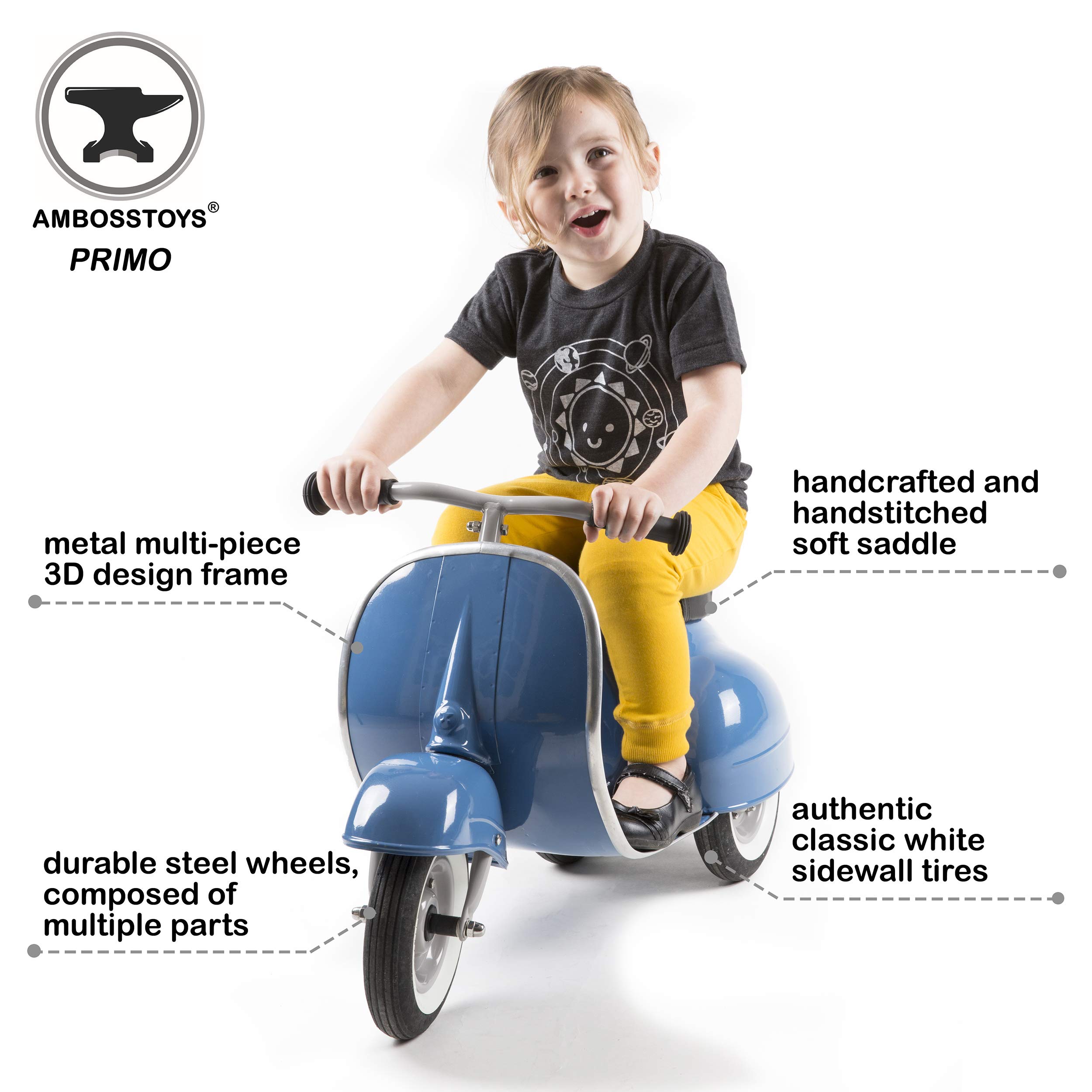Best Toddler Scooters for Boys & Girls Ages 2-5 | Primo Durable Ride-On Toy with Timeless Design | Perfect for Outdoor Play, Birthday Gifts & Preschool Activities