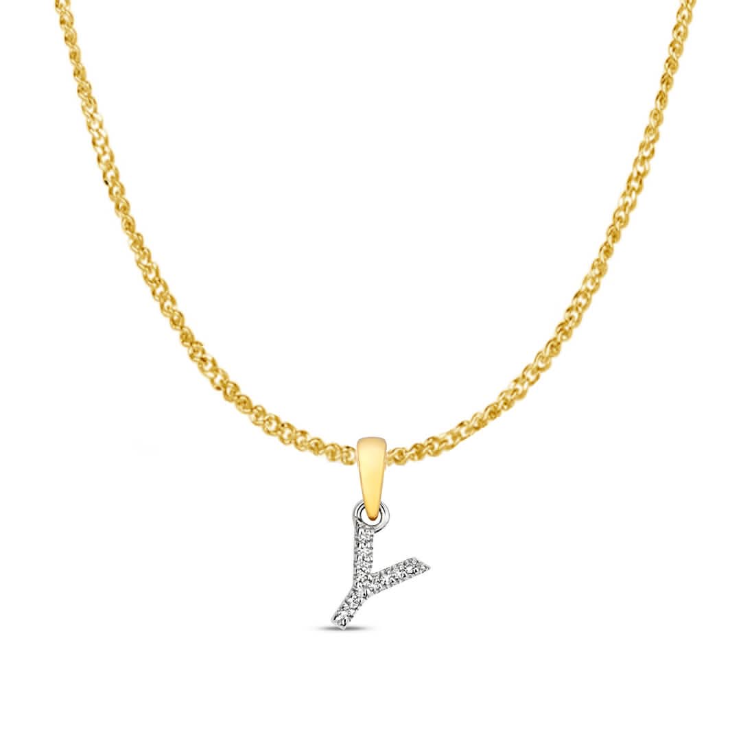 Personalized Diamond Initial Necklace - 9K Solid Gold Monogram Pendant (A-Z) | Elegant Gift for Women, Birthday, Anniversary & Everyday Wear