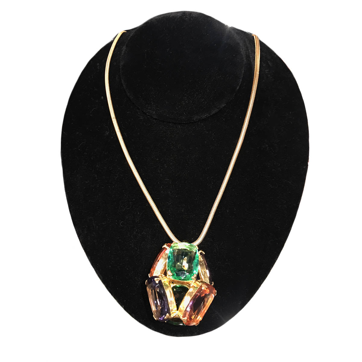 Vintage Trifari Gemstone Ball on Chain Necklace - Elegant Statement Jewelry for Women - Perfect for Parties, Weddings & Special Occasions