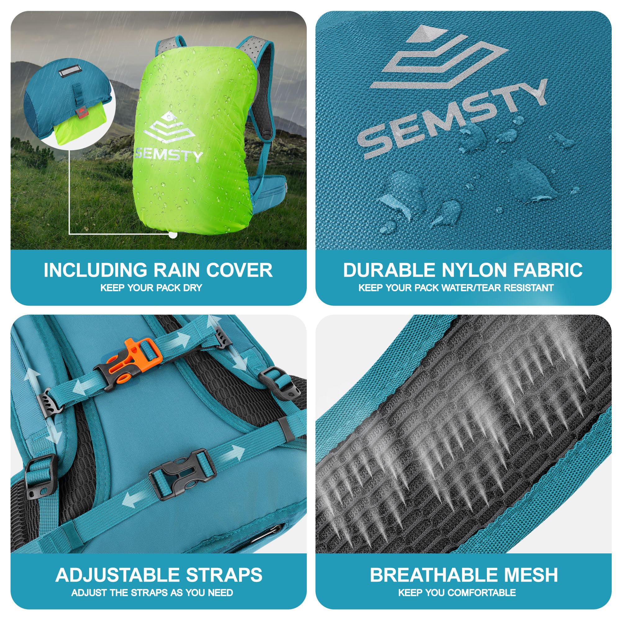 25L Hydration Backpack with 3L Water Bladder & Rain Cover - Lightweight Hiking Backpack for Camping, Cycling, Running, Hiking | Perfect for Outdoor Adventures, Travel & Daily Use (Men & Women)