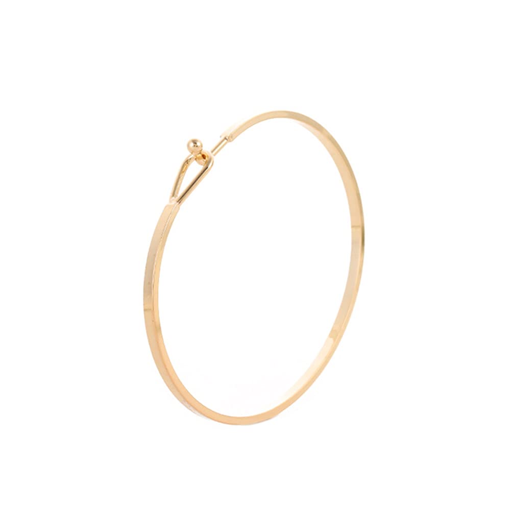 Elegant Gold Plated Thin Cuff Bangle Bracelet for Women & Girls - Hook Closure Minimalist Jewelry for Parties, Weddings & Everyday Wear