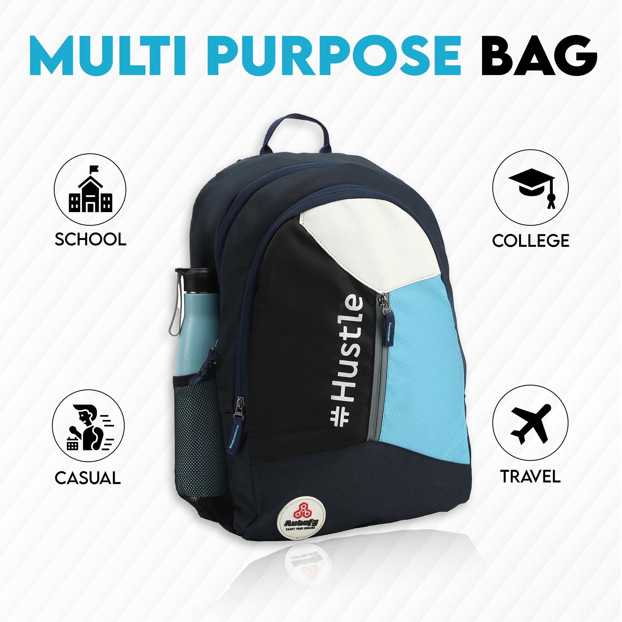 Autofy 25L Laptop Backpack for Men & Women - Office, School, Travel
