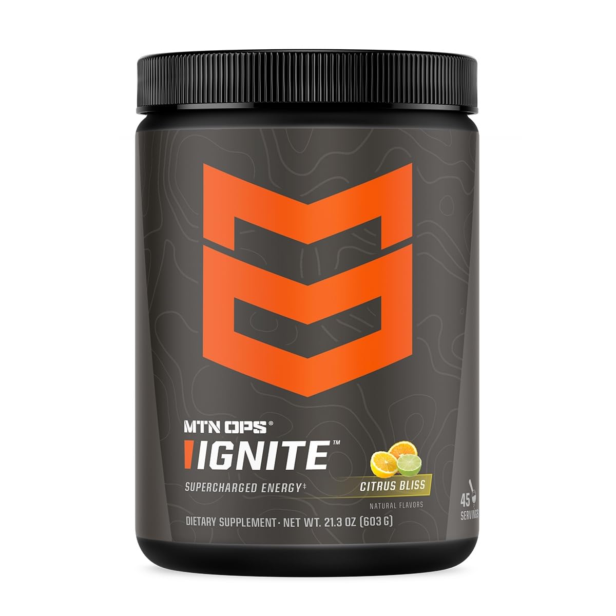 MTN OPS Ignite Supercharged Energy Drink Mix - 45 Servings, Citrus Bliss Flavor | Pre-Workout & Outdoor Adventure Boost