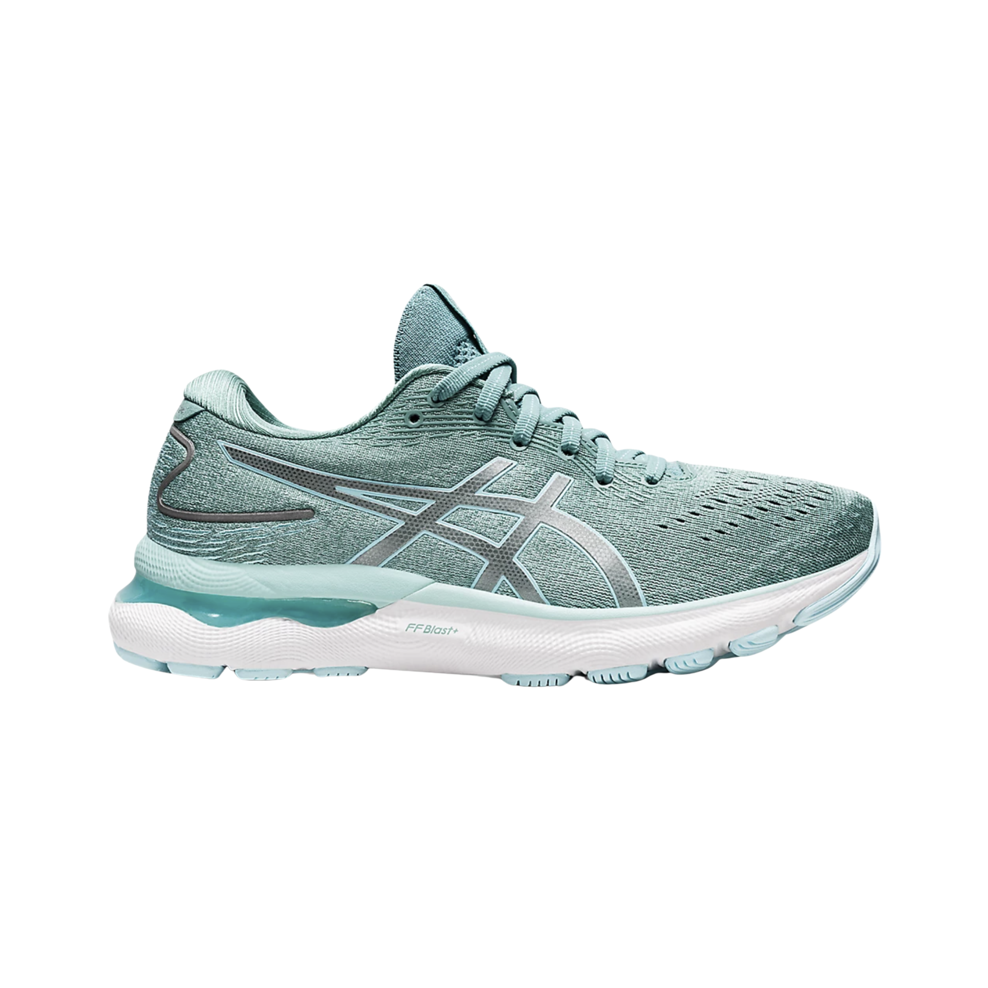 ASICS Women's Gel-Nimbus 24 Running Shoes - Sage/Clear Blue (B Width) - Lightweight Cushioned Sneakers for Long-Distance Running & Gym Workouts