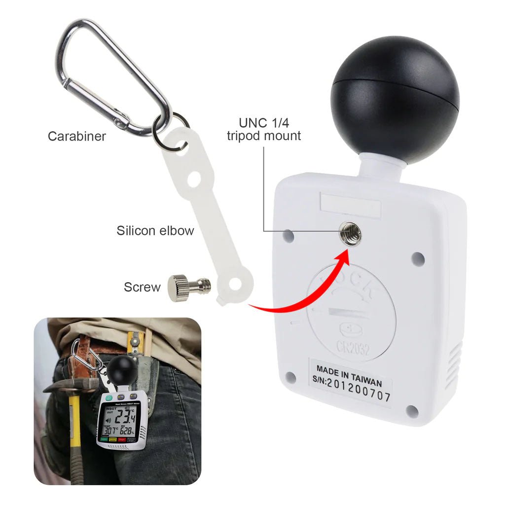 Portable WBGT Heat Stress Monitor - Accurate Temperature & Humidity Meter for Outdoor Workers, Athletes, and Safety Professionals - Ideal for Construction Sites, Sports Training, and Industrial Safety