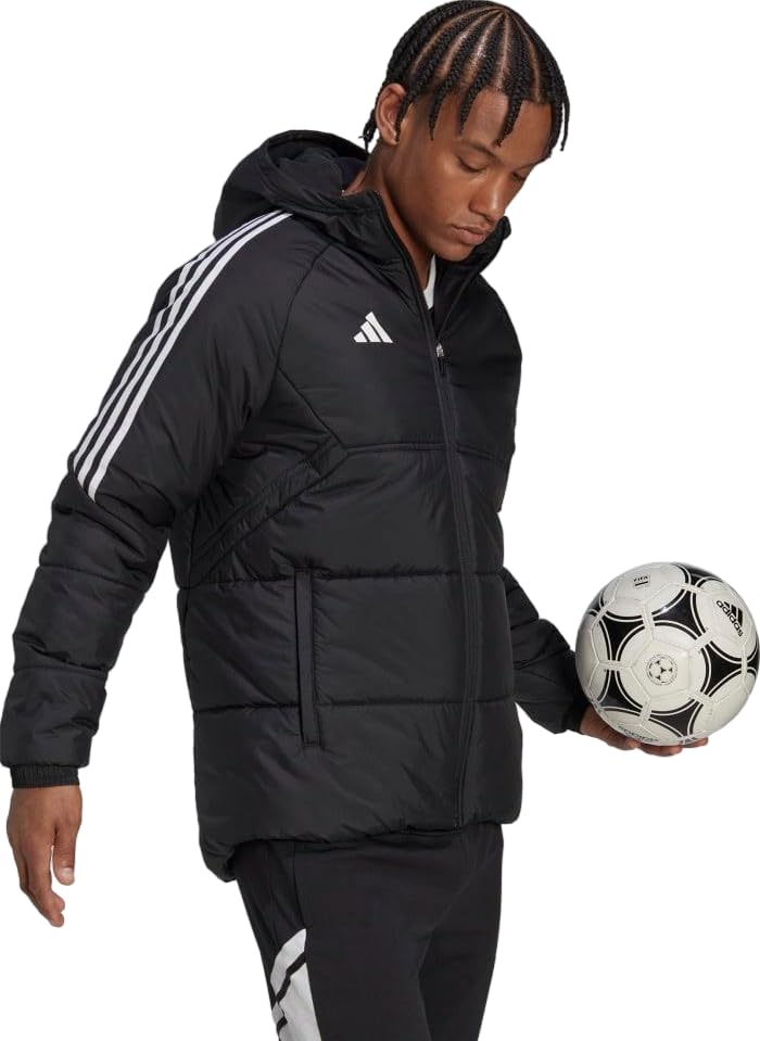 adidas Men's Essentials Insulated Hooded Jacket - Warm Winter Coat for Outdoor Sports & Casual Wear | Water-Resistant Fleece-Lined Hoodie for Running, Hiking & Daily Activities