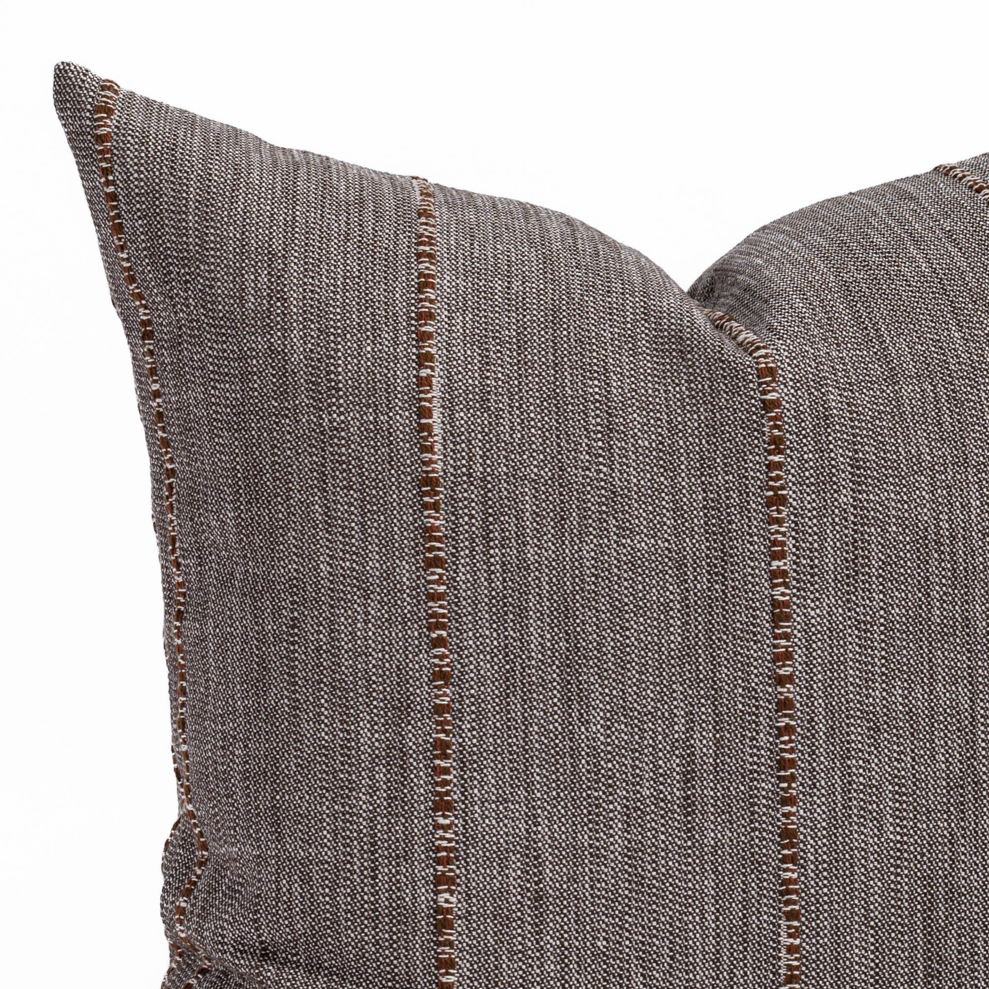 Brooklyn Stripe 22x22 Inch Decorative Throw Pillow Cover - Chocolate Brown - Perfect for Sofa, Bed, Couch & Home Decor
