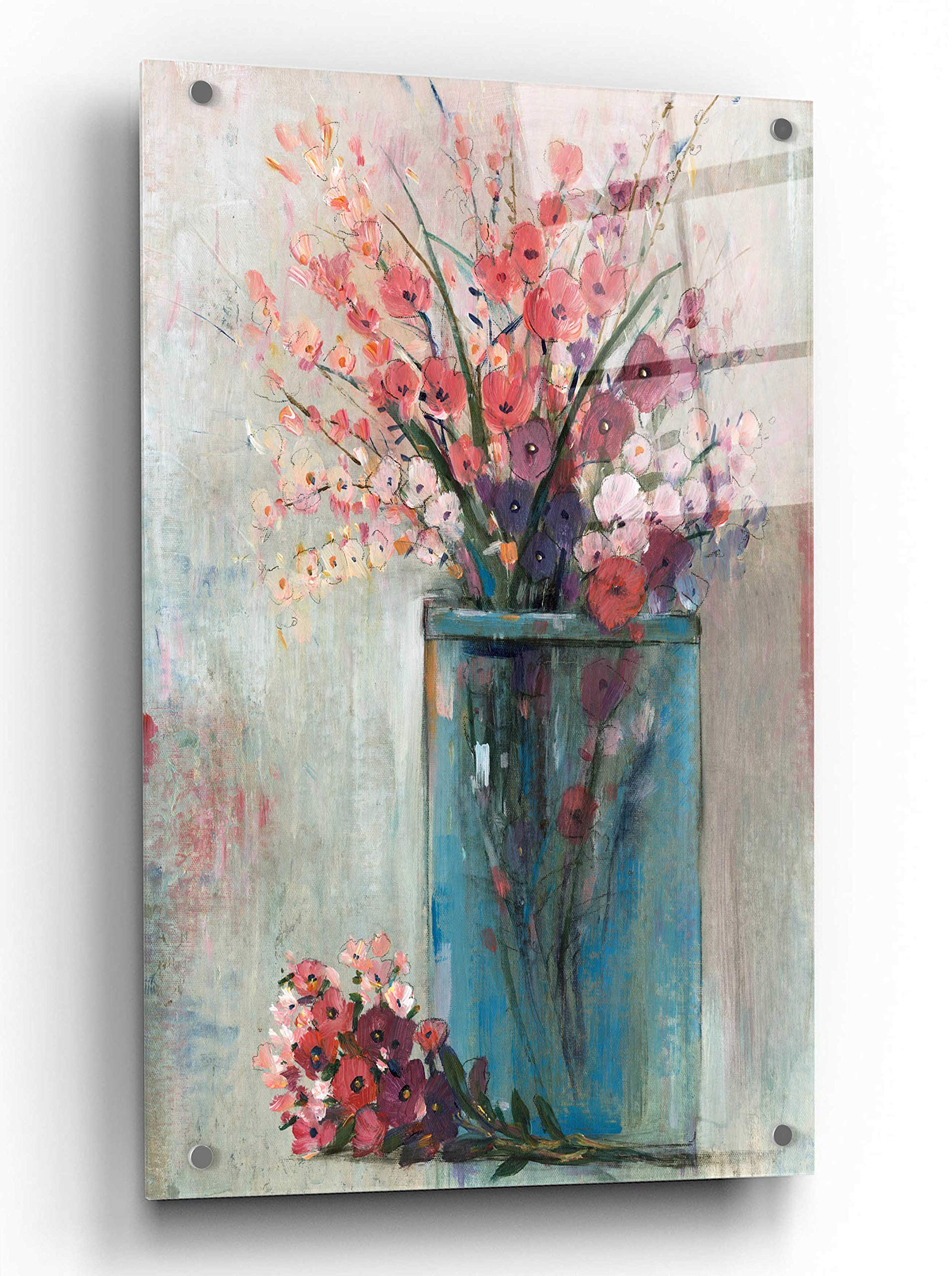 Blue Jar I by Tim O'Toole - 24x36 Inch Acrylic Glass Wall Art Painting, Modern Home Decor for Living Room, Bedroom & Office