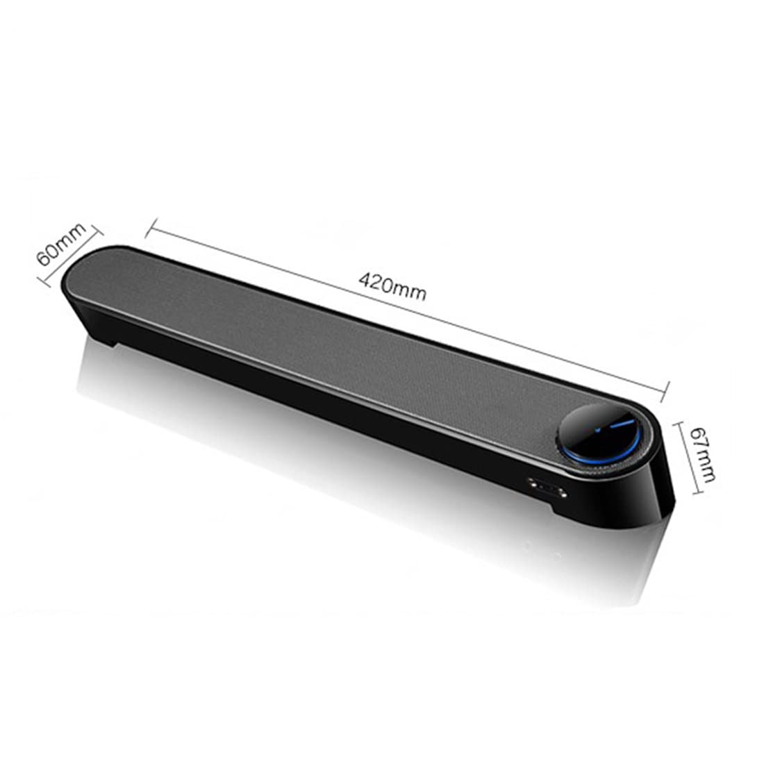 ZCYBHD USB Computer Speaker - Stereo Sound, Enhanced Bass, Portable Mini Sound Bar with Volume Control & 3.5mm Jack for PC, Desktop, Laptop - Black | Perfect for Home Office, Gaming, and Multimedia Use
