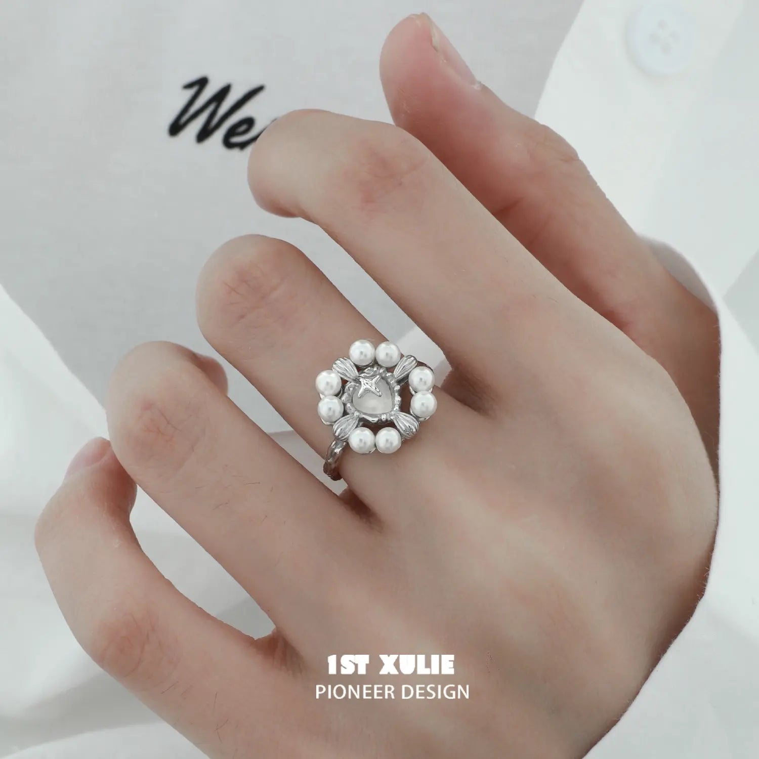 Tears of Mermaid S925 Sterling Silver Pearl Agate Ring for Women - Elegant Boho Jewelry Gift for Birthday, Anniversary & Special Occasions | Perfect for Beach Weddings, Date Nights & Everyday Wear