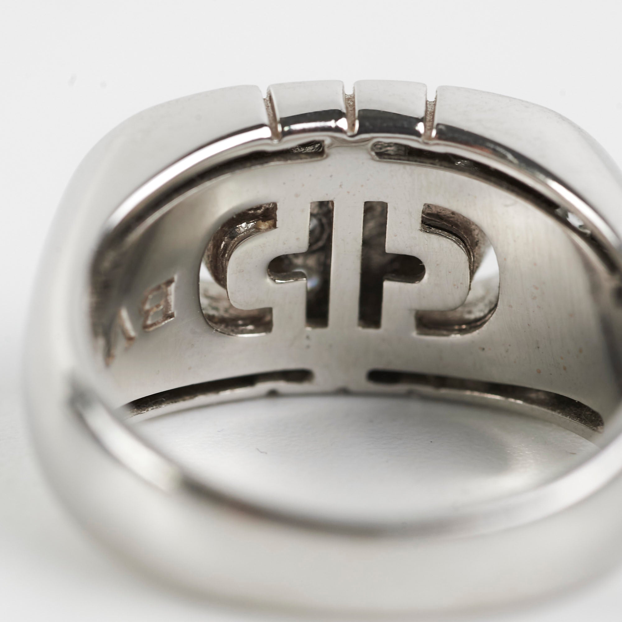 Bvlgari 18k White Gold Parentesi Ring - Size 52 (US 6) - Luxury Italian Jewelry for Women - Perfect for Weddings, Anniversaries & Special Occasions