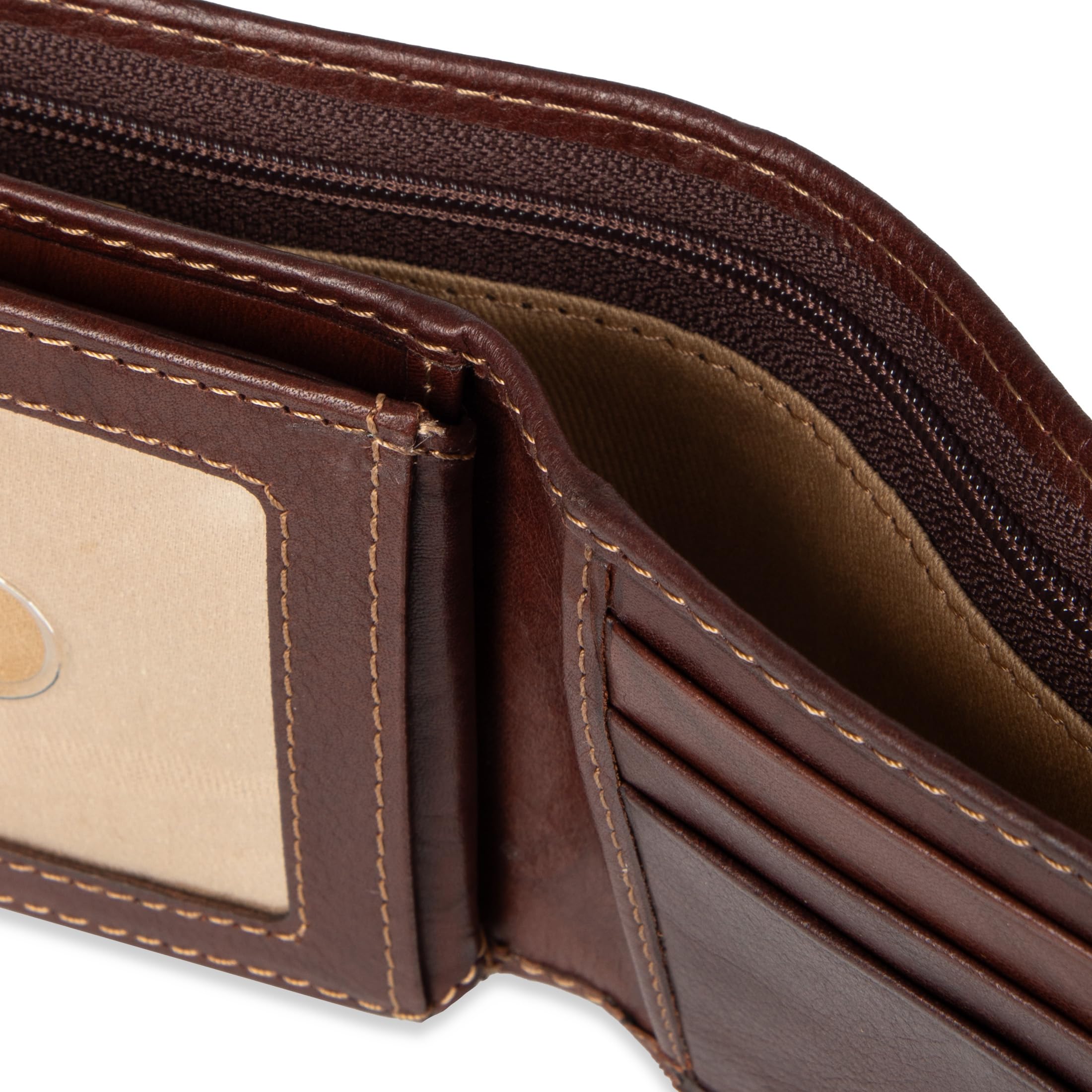 Dockers Men's Extra Capacity Bifold Wallet with ID Window & 12 Card Slots - RFID Blocking Leather Wallet for Business Travel & Everyday Use