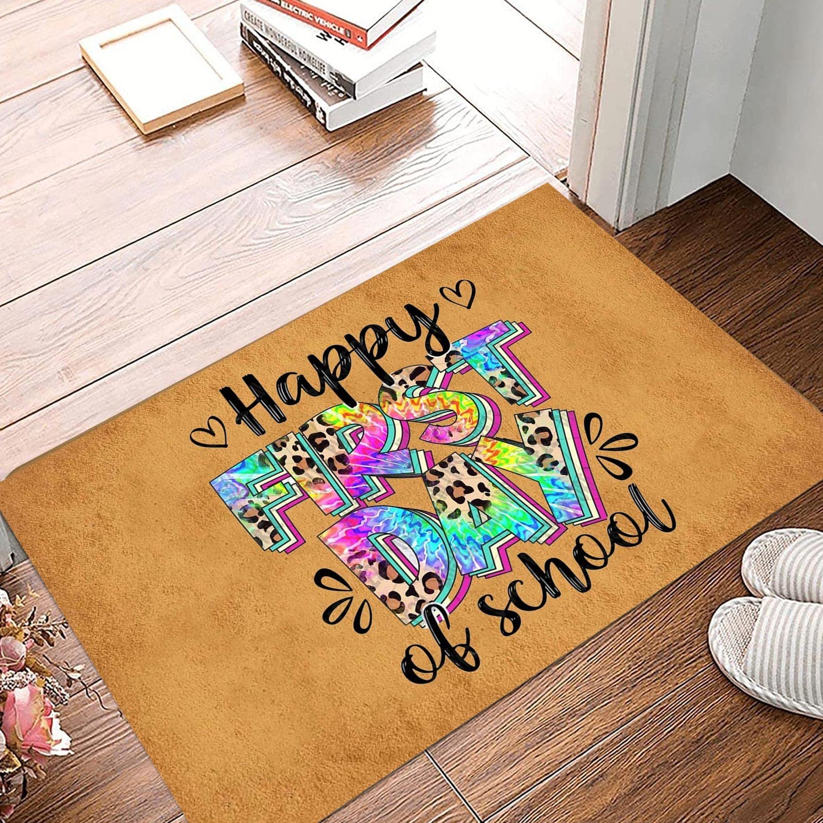 Funny Welcome Doormat for Front Door - 16x24 Inch Non-Slip Back to School Mat with Humorous Design, Perfect for Entryway, Classroom, Bathroom & Outdoor Use - First Day of School Gift Idea