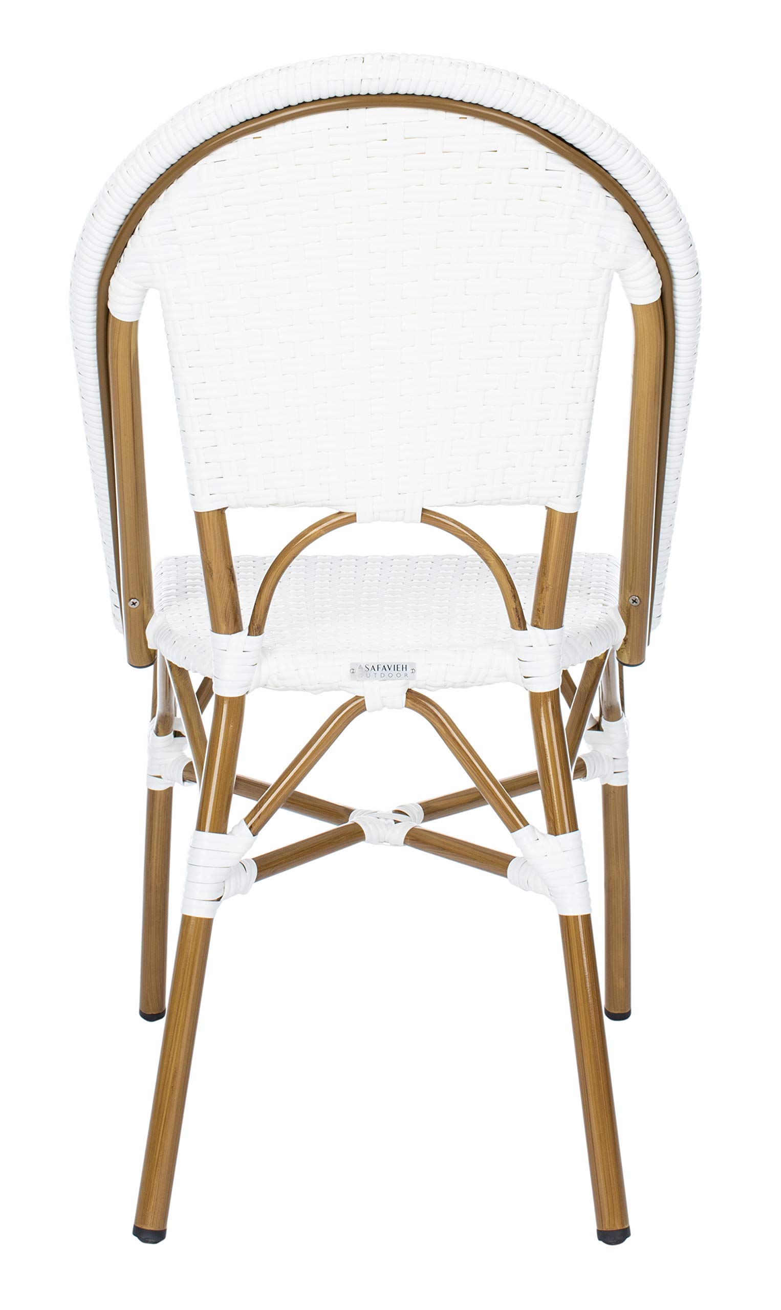 Safavieh Hooper Indoor-Outdoor Stacking Side Chairs Set of 2 - Black & White - Perfect for Patio, Garden, Dining Room & Small Space Decor