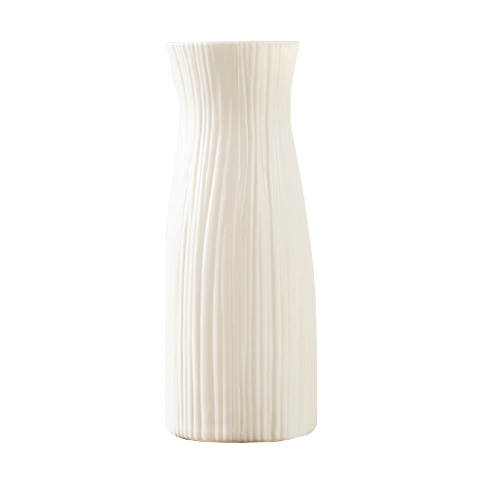 Meideli Unbreakable Pleated Plastic Flower Vase - Shatterproof White & Blue Decorative Vase for Home, Office, Wedding Centerpieces - Perfect for Fresh Flowers, Artificial Arrangements & Modern Interior Decor