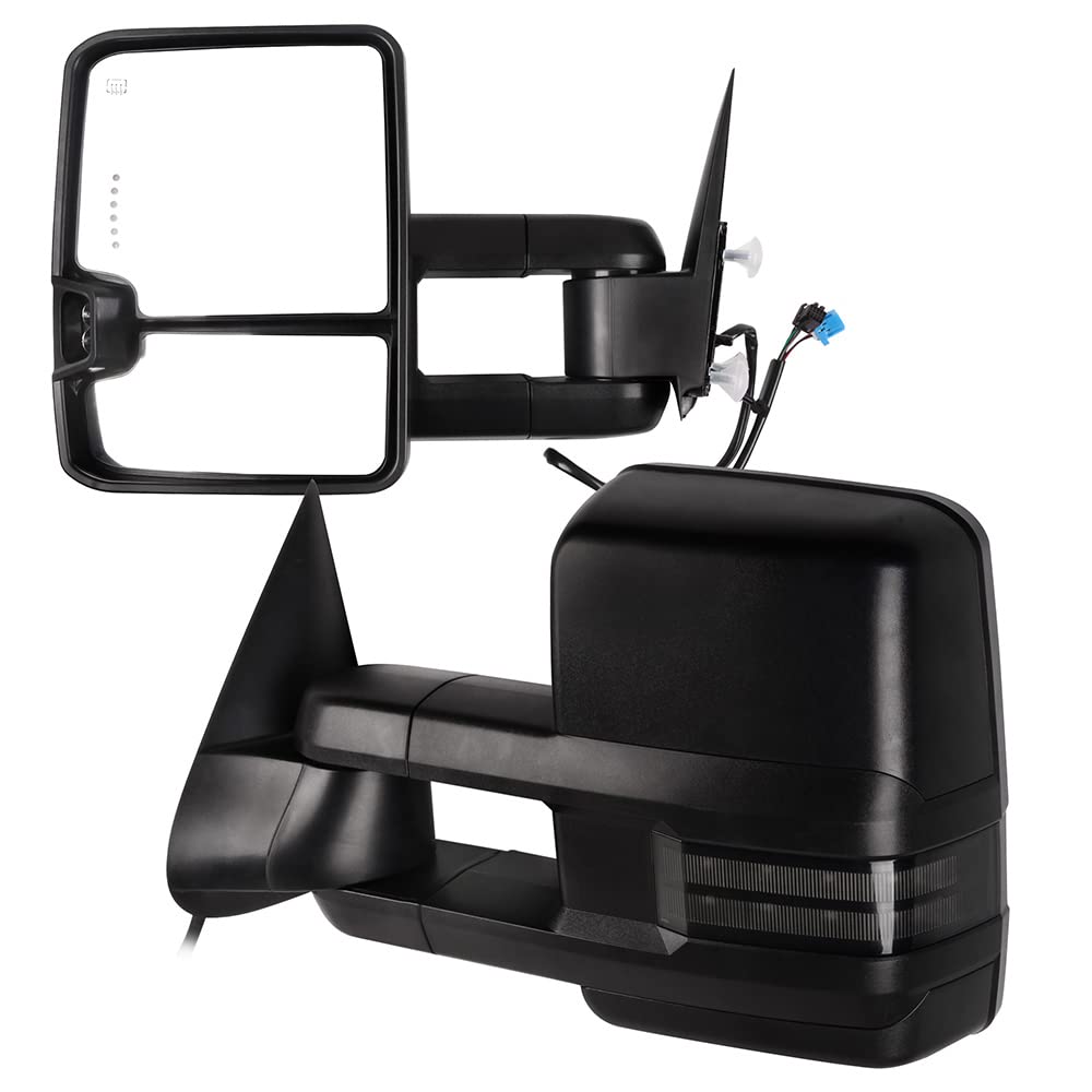 AUTOMUTO Power Heated Towing Mirrors with Turn Signal & Puddle Light - Compatible with Ford F-150 2004-2014 (LH Driver & RH Passenger Side) - Perfect for Towing, Off-Roading & Night Driving
