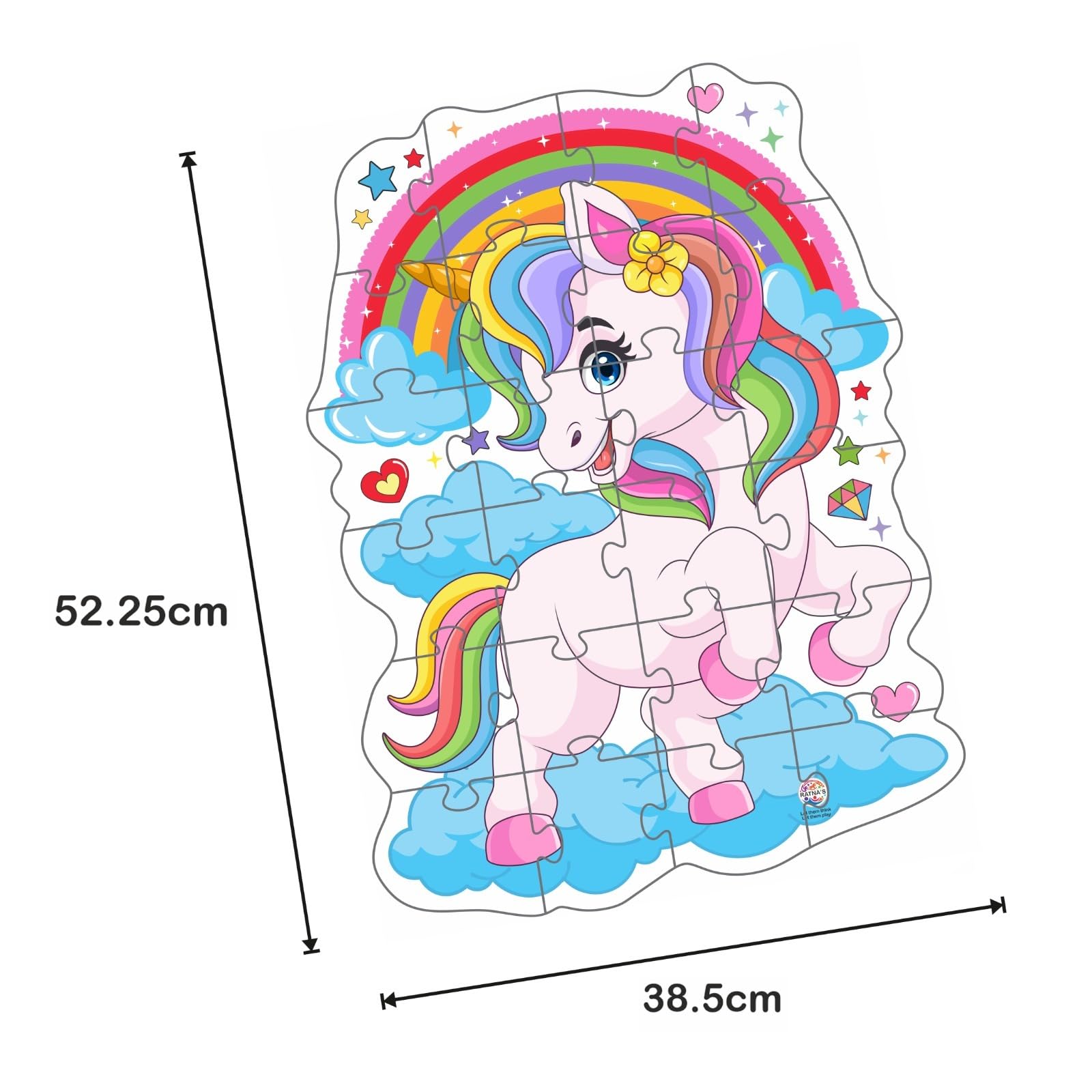 My First Big Unicorn Jigsaw Puzzle - 24-Piece Large Floor Puzzle for Toddlers Ages 2-4 | Educational Learning Toy for Preschoolers | Perfect for Birthday Gifts & Indoor Playtime