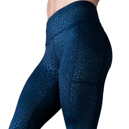 Black Leopard Print Leggings for Women - High Waisted Yoga Pants with Pockets - Workout, Running, Gym & Lounge Wear