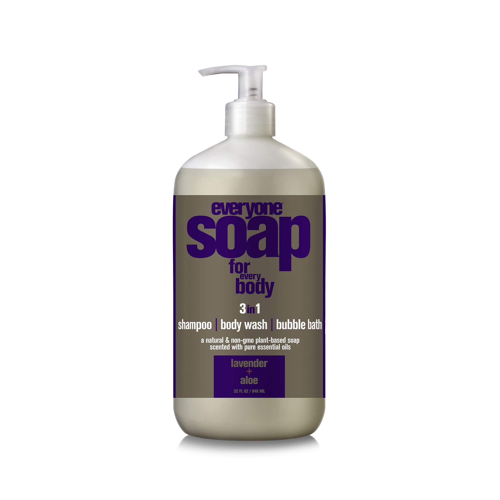 3-in-1 Soap for Hair & Body - Lavender Aloe Shampoo, Body Wash & Bubble Bath (32oz) | Gentle Cleansing for All Skin Types | Perfect for Travel, Gym & Sensitive Skin Care