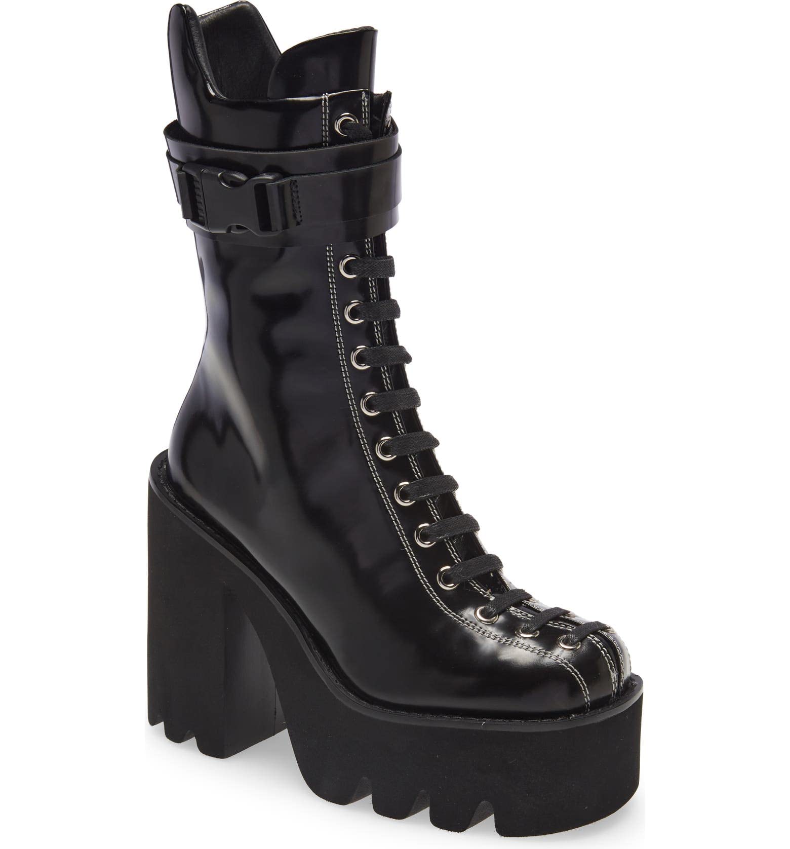 Jeffrey Campbell Women's Viking Boots - Black Leather Ankle Boots for Fall & Winter | Stylish Combat Boots for Casual Outfits & Streetwear Fashion