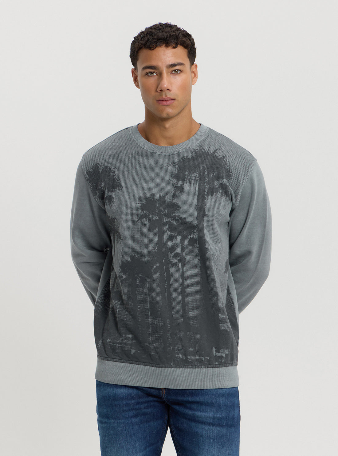 Eco-Friendly Grey Palm Jumper - Sustainable Knit Sweater for Women | Perfect for Casual Wear, Office Outfits & Fall Fashion