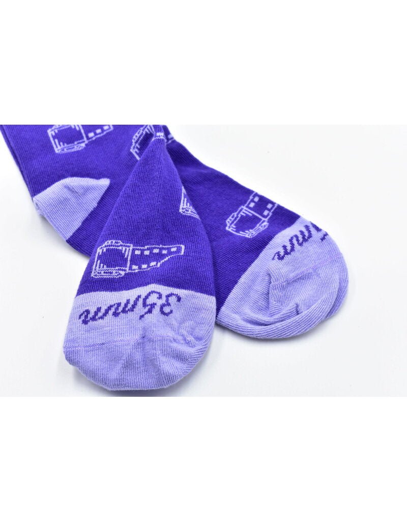 Photogenic Supply Co. 35mm Socks - Soft & Comfortable Purple Fringe Crew Socks for Men & Women | Perfect for Casual Wear, Sneakers & Street Style Outfits