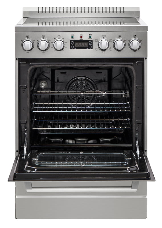 Avanti DER24P3S 24-Inch Deluxe Electric Range with 4 Burners & Oven - Avanti Elite Series Stainless Steel Appliance for Small Kitchens & Apartments - Perfect for Baking, Roasting & Everyday Cooking