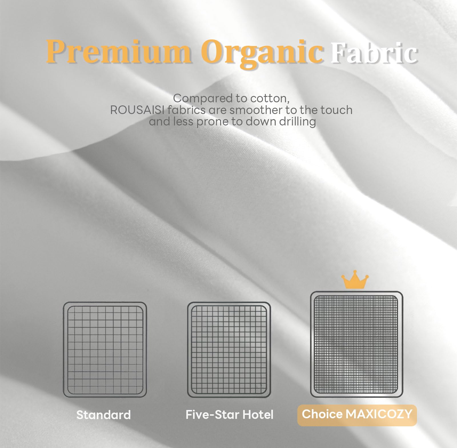 Premium King Size MAXICOZY Down Alternative Comforter - 106x90 Inches Fluffy Luxurious All-Season Duvet Insert - Medium Warmth Lightweight Hotel-Quality Bedding - Perfect for Master Bedrooms, Guest Rooms & Cozy Winter Nights (White)