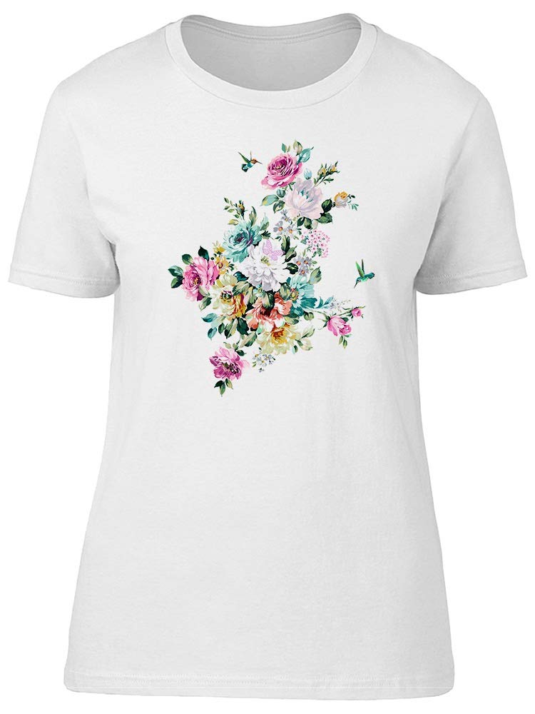 Vintage Floral Spring T-Shirt for Women - Cute Flower Print Top - Perfect for Casual Outfits, Spring Outings & Boho Style