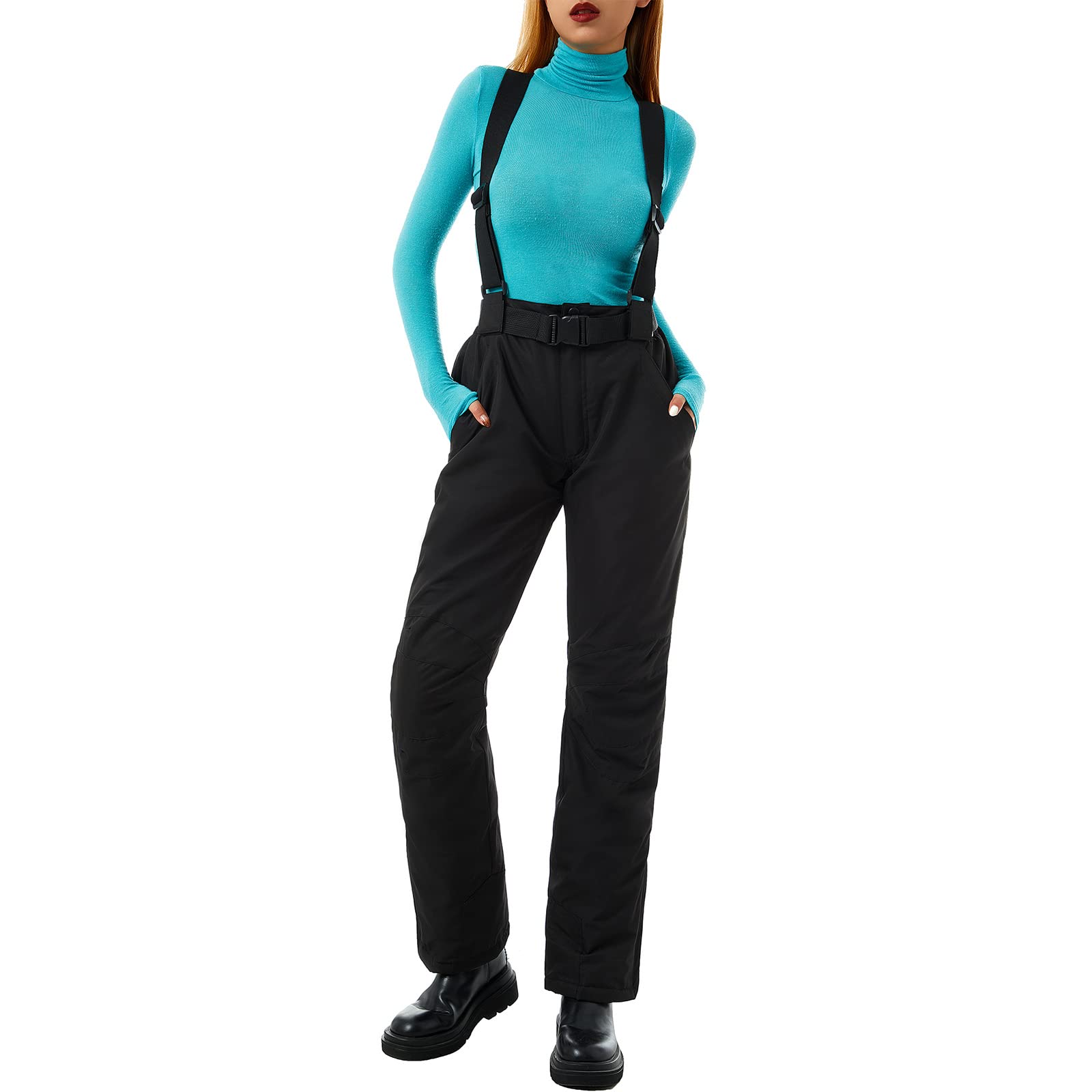 **Lelloing Women's & Men's Waterproof Insulated Snow Bibs - Sleeveless Ski Overalls & Oversized Snow Pants for Skiing, Snowboarding & Winter Outdoor Activities**