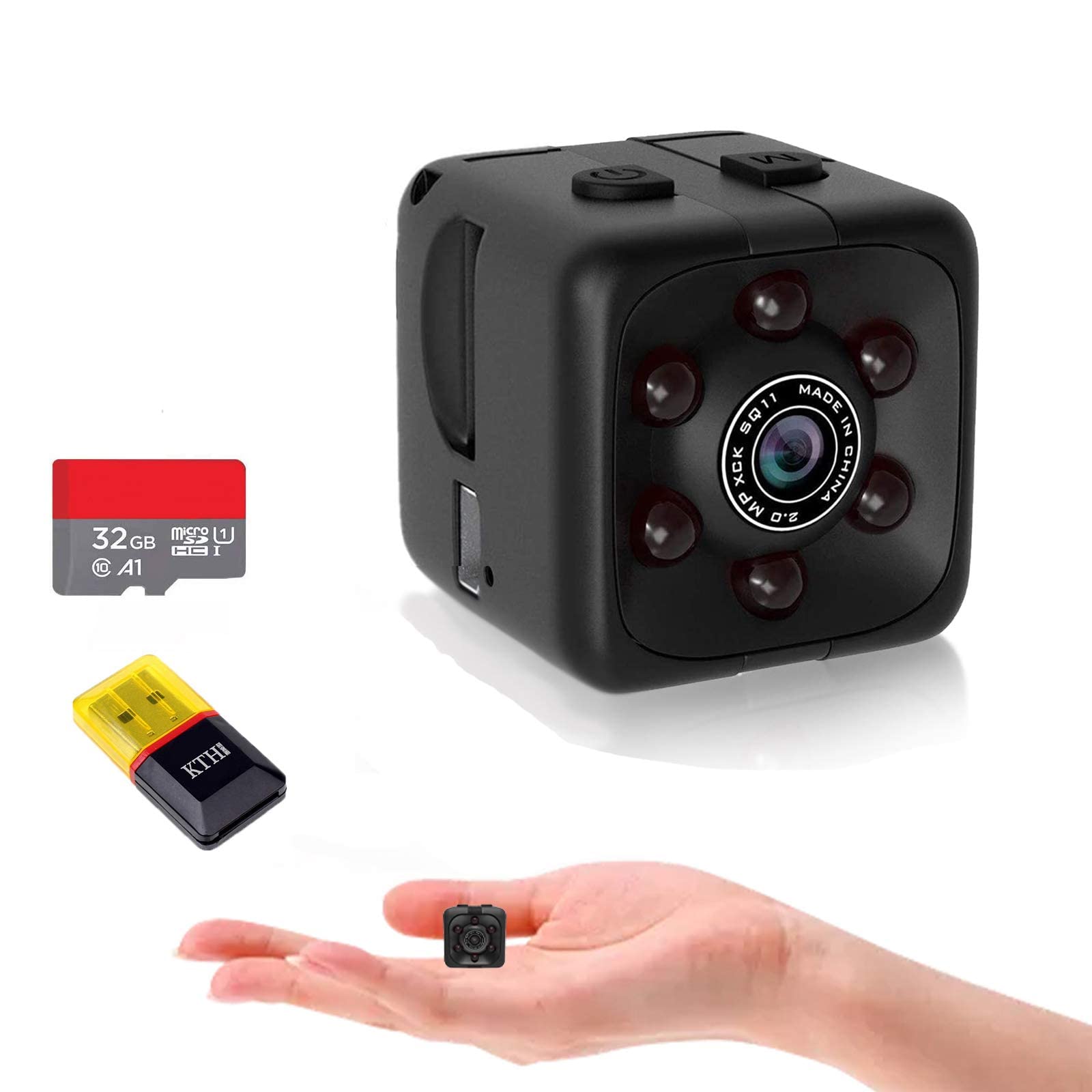 Mini Spy Camera with 32GB SD Card - HD Hidden Camera with Night Vision & Motion Detection | Wireless Nanny Cam for Home Security, Baby Monitor, Pet Surveillance & Office Use