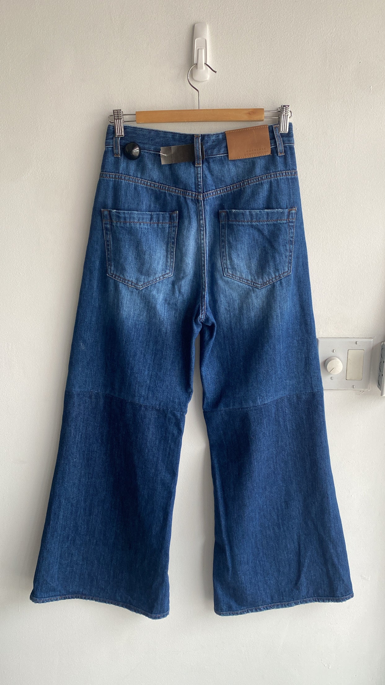 Dorothee Schumacher Women's Wide Leg Denim Jeans - High Waisted Stretch Comfort Pants for Casual & Office Wear