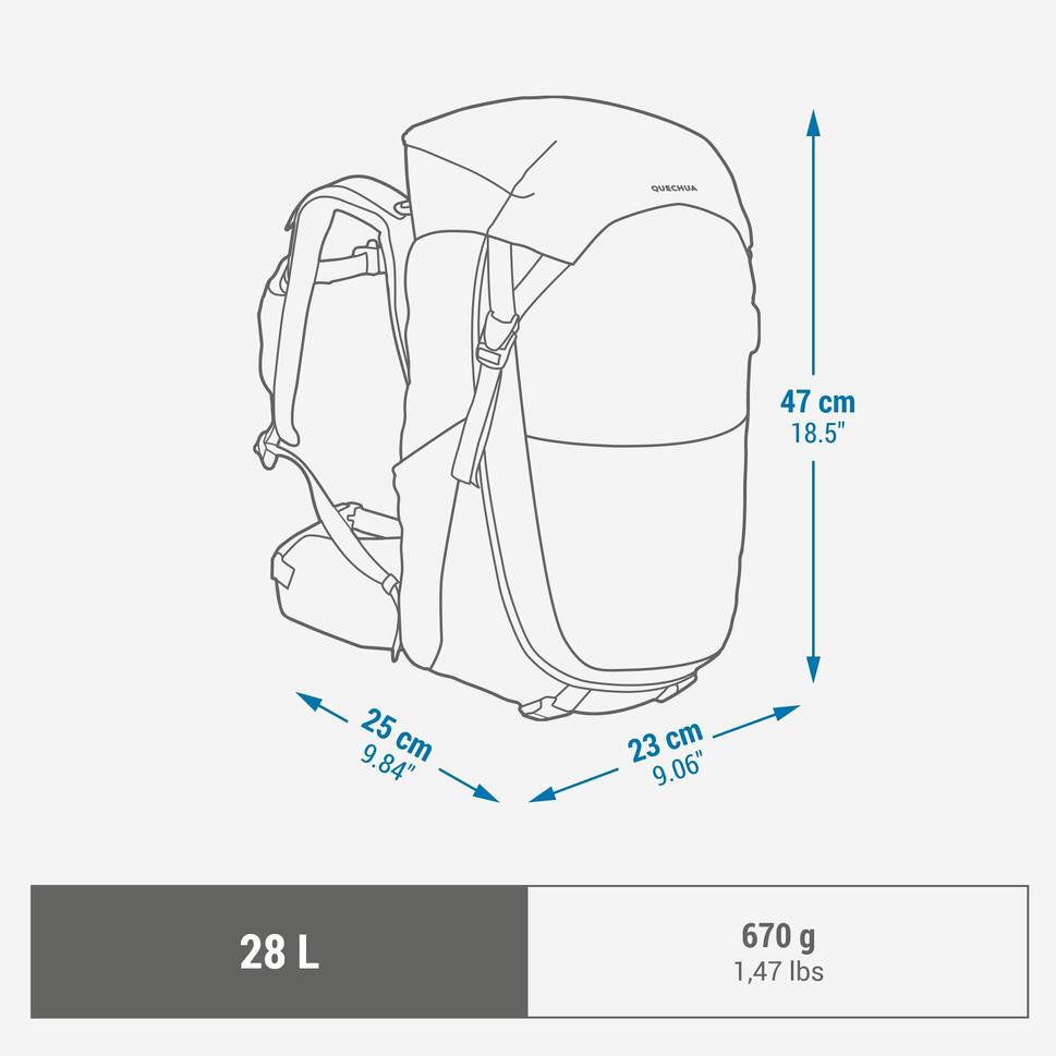 Quechua MH500 28L Kids Hiking Backpack - Lightweight & Durable for Outdoor Adventures, School & Travel