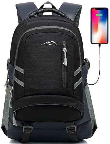 15.6 Inch Laptop Backpack for School, College & Travel - Anti-Theft USB Charging Bookbag with Multiple Compartments - Perfect Gift for Men & Women (Blue & Grey) - Ideal for Students, Commuters & Business Professionals