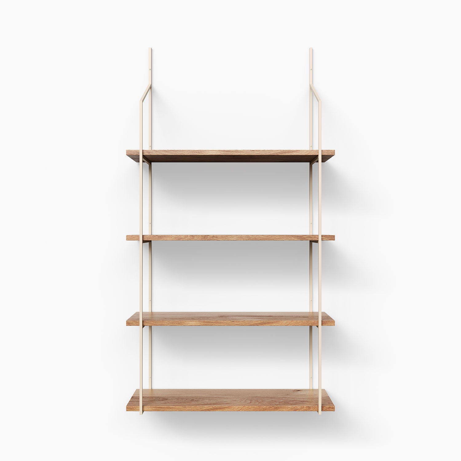 Verne White Oak 4-Tier Wooden Shelf - Rustic Floating Shelves for Living Room, Bedroom, Kitchen & Bathroom Storage & Decor