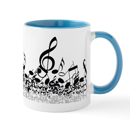 White/Blue Inside - Music Notes Mug