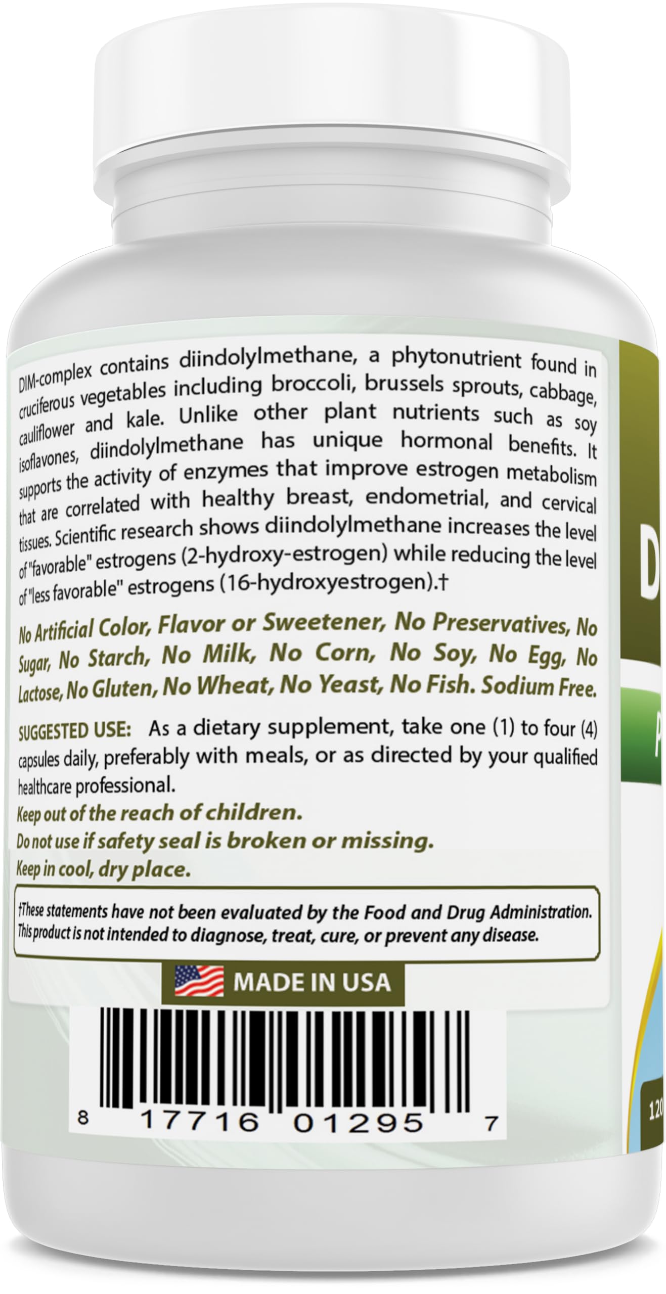 Best Naturals DIM Supplement 100mg - 120 Capsules for Estrogen Balance & Metabolism Support | Hormonal Acne Relief, PCOS, Menopause & Bodybuilding Aid | Supports Healthy Hormone Levels for Women & Men