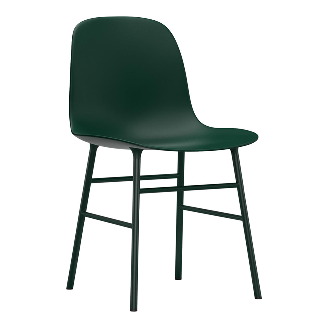 Modern Form Chair with Sturdy Metal Legs - Ergonomic Design for Home, Office & Dining Room Comfort