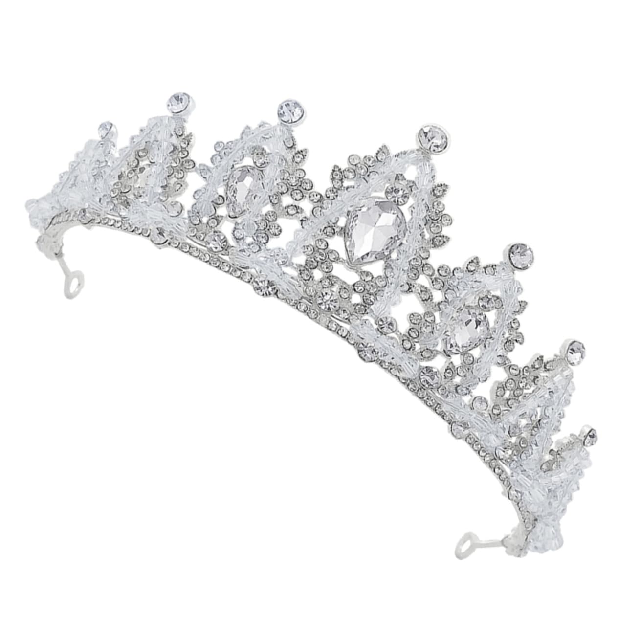 FRCOLOR Rhinestone Bridal Tiara for Women - Elegant Wedding Crown, Quinceanera, Prom, Princess Headpiece - Perfect for Weddings, Korean Miss Pageants & Bar Mitzvah Celebrations