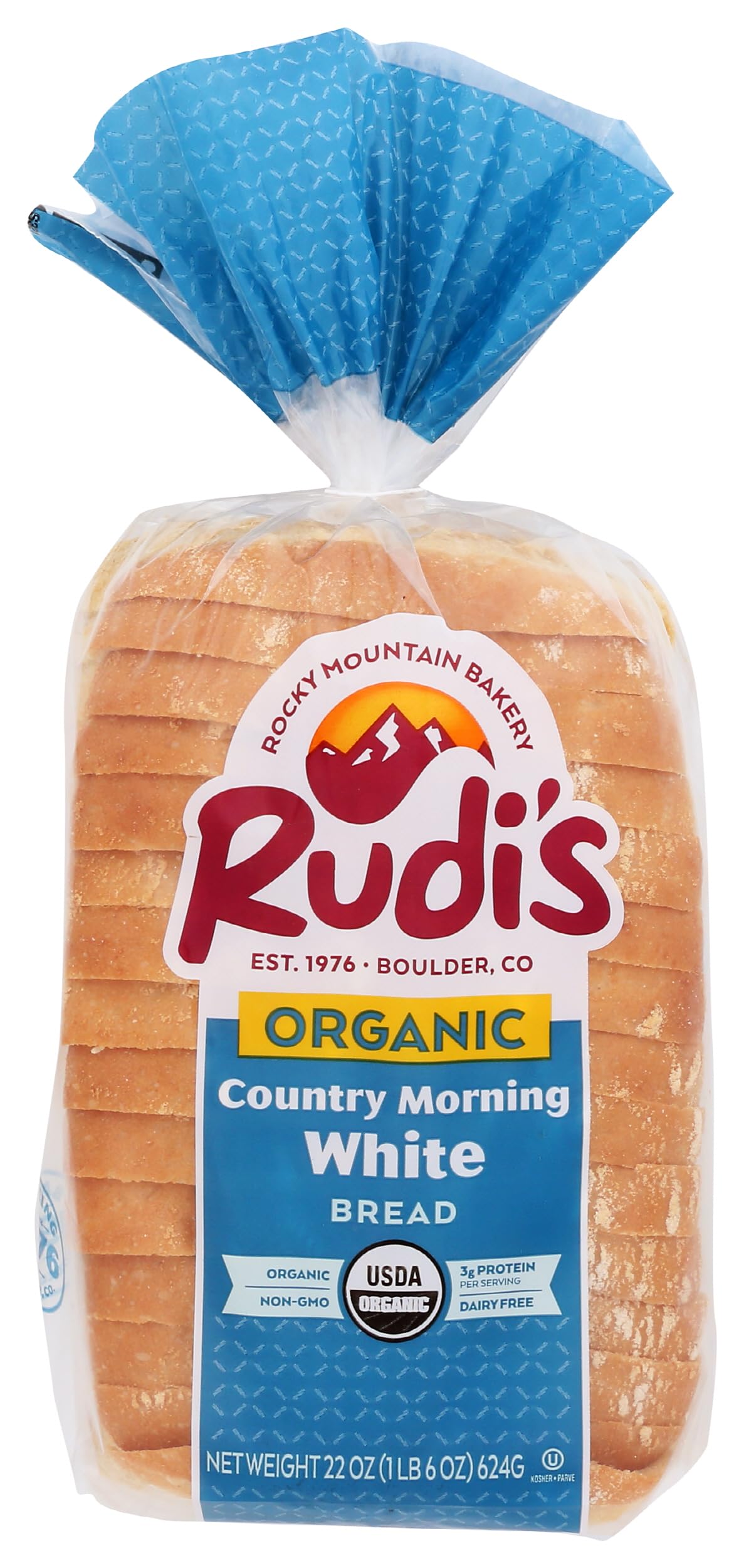 Organic White Bread by Rudi's Bakery - 22 oz Country Morning Loaf | Perfect for Sandwiches, Toast & Healthy Breakfasts